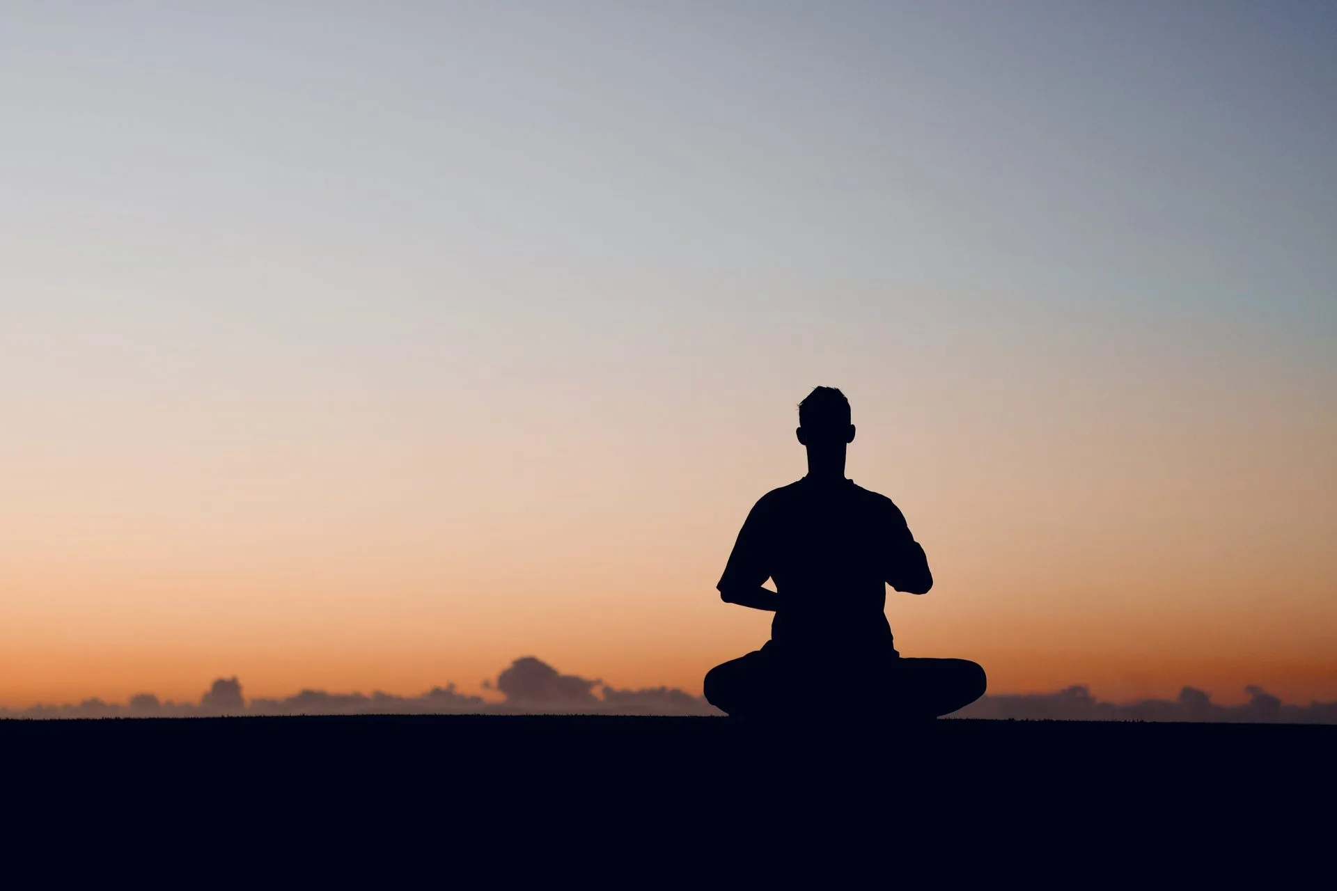 Bastiaan meditating at sunset — Tenerife