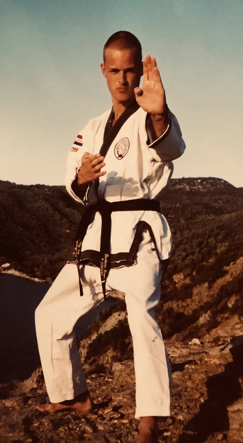 Bastiaan in a Tang Soo Do uniform